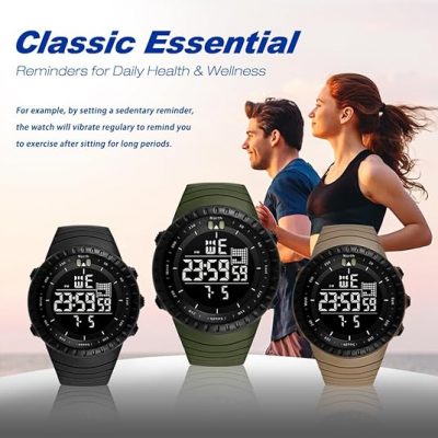 KXAITO 6256 Men’s Military Sports Waterproof Watch – Outdoor Digital Chronograph with LED Backlight, Alarm & Stopwatch